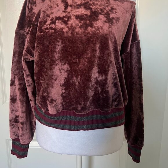 THE ONLY ALICE Maroon Burgundy Long Sleeve Sweater Top Size XS - Picture 3 of 16